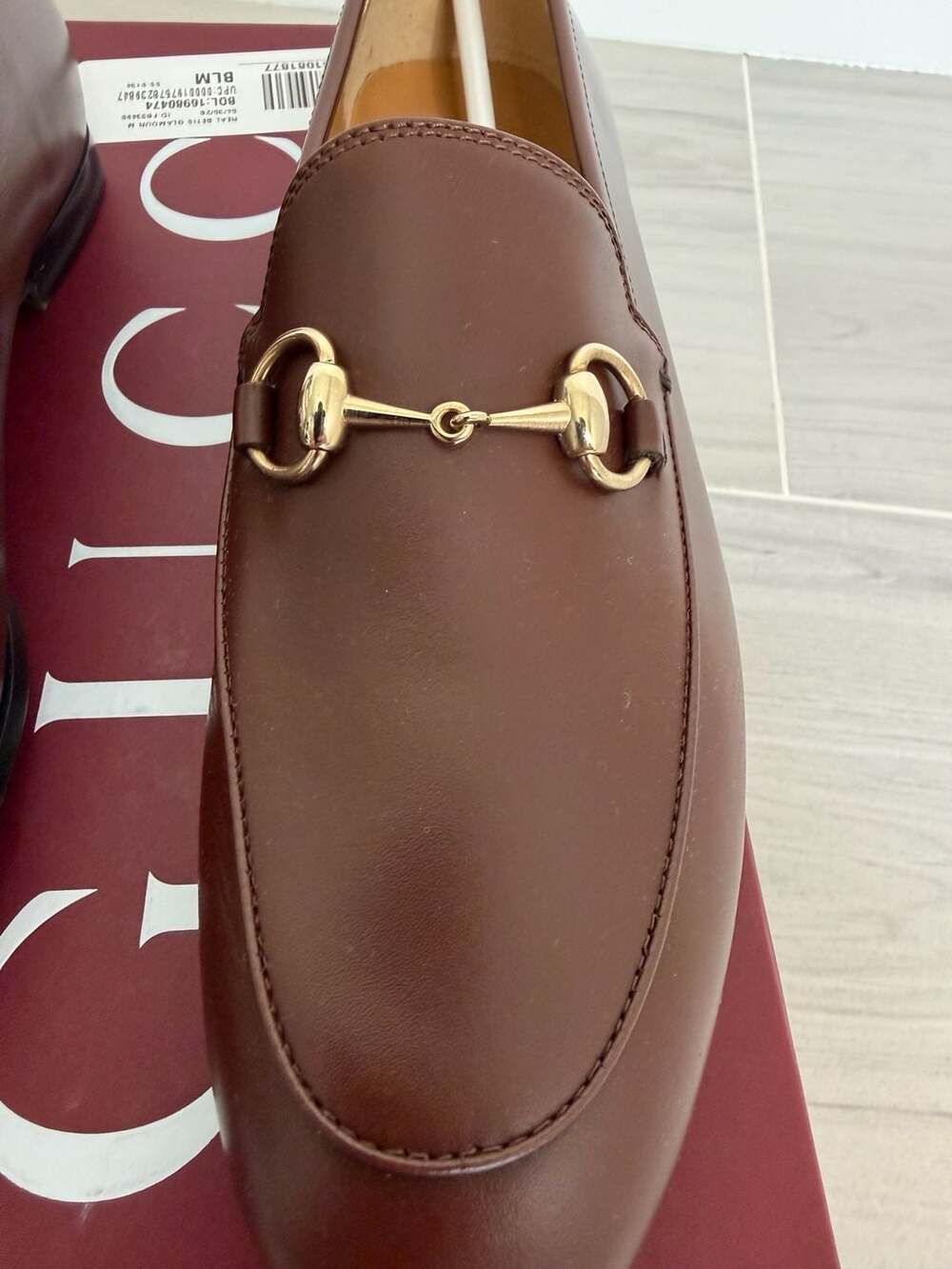 Gucci Jordaan Horsebit Loafers Sweet Chestnut Leather Flats EU 36 NIB - Picture 7 of 10